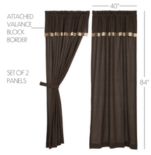Load image into Gallery viewer, Kettle Grove Panel with Attached Valance Block Border Set of 2 84x40