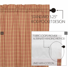 Load image into Gallery viewer, Sawyer Mill Red Plaid Short Panel Set of 2 63x36