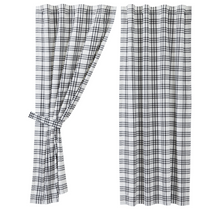 Load image into Gallery viewer, Sawyer Mill Black Plaid Short Panel Set of 2 63x36