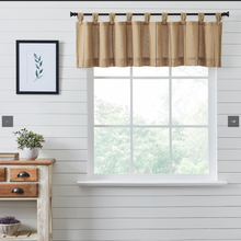 Load image into Gallery viewer, Stitched Burlap Natural Valance 16x72
