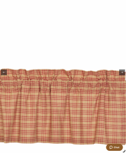 Load image into Gallery viewer, Sawyer Mill Red Plaid Valance 16x72