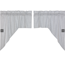 Load image into Gallery viewer, Sawyer Mill Blue Ticking Stripe Swag Set of 2 36x36x16