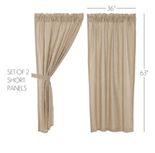 Load image into Gallery viewer, Sawyer Mill Charcoal Ticking Stripe Short Panel Set of 2 63x36