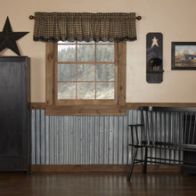 Load image into Gallery viewer, Black or Burgundy Check Scalloped Valance