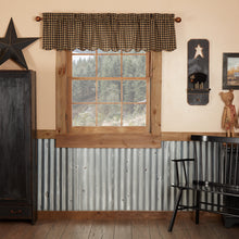 Load image into Gallery viewer, Black or Burgundy Check Scalloped Valance