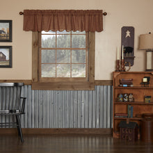 Load image into Gallery viewer, Black or Burgundy Check Scalloped Valance