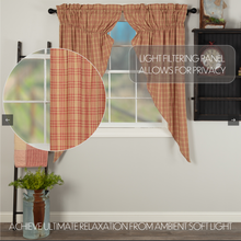 Load image into Gallery viewer, Sawyer Mill Red Plaid Prairie Short Panel Set of 2 63x36x18
