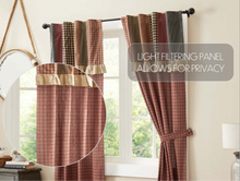 Load image into Gallery viewer, Maisie Short Panel with Attached Patch Valance Set of 2 63x36
