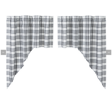 Load image into Gallery viewer, Sawyer Mill Black Plaid Swag Set of 2 36x36x16
