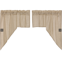 Load image into Gallery viewer, Sawyer Mill Charcoal Ticking Stripe Swag Set of 2 36x36x16
