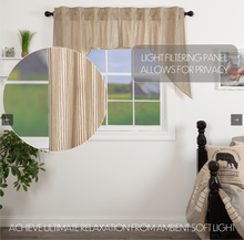 Load image into Gallery viewer, Sawyer Mill Charcoal Ticking Stripe Swag Set of 2 36x36x16
