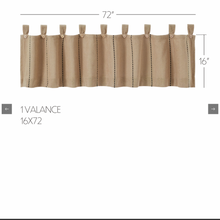 Load image into Gallery viewer, Stitched Burlap Natural Valance 16x72
