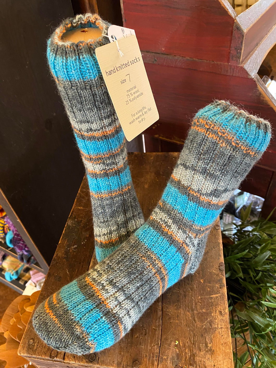 Hand knitted Wool Socks  Warm Winter socks size 7