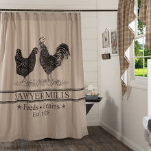 Load image into Gallery viewer, Sawyer Mill Charcoal Poultry Shower Curtain 72x72
