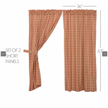Load image into Gallery viewer, Sawyer Mill Red Plaid Short Panel Set of 2 63x36
