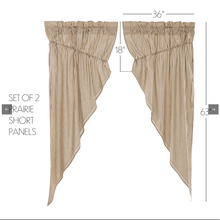 Load image into Gallery viewer, Sawyer Mill Charcoal Ticking Stripe Prairie Short Panel Set of 2 63x36x18

