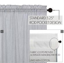 Load image into Gallery viewer, Sawyer Mill Blue Ticking Stripe Valance 16x72

