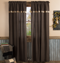 Load image into Gallery viewer, Kettle Grove Panel with Attached Valance Block Border Set of 2 84x40
