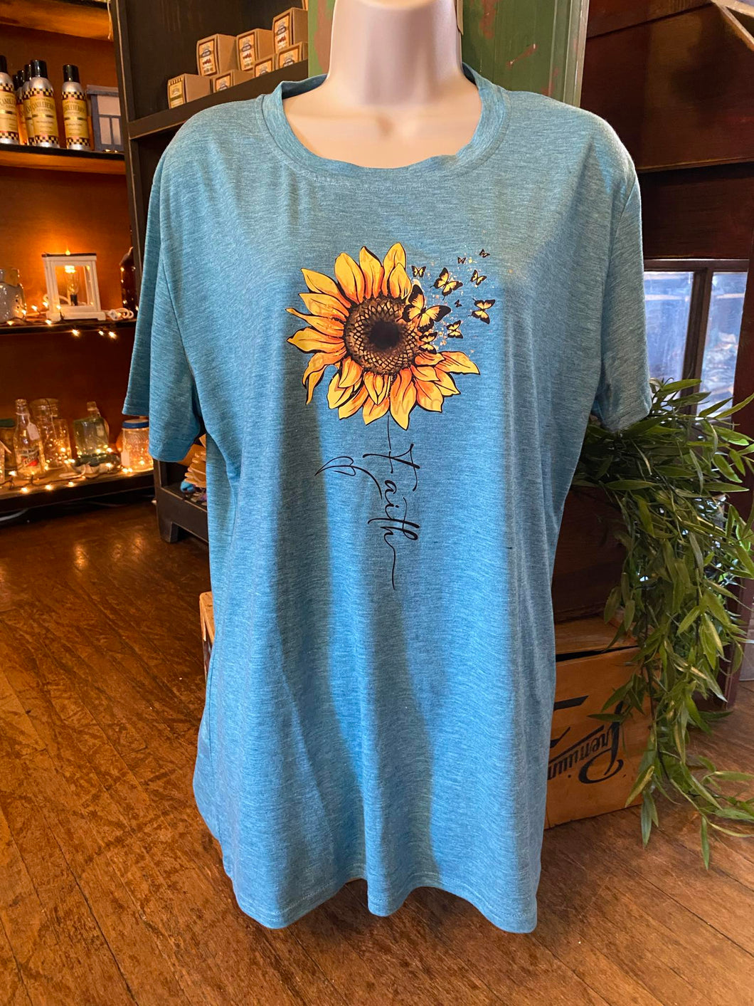 Faith Sunflower, Butterflies T shirt