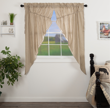 Load image into Gallery viewer, Sawyer Mill Charcoal Ticking Stripe Prairie Short Panel Set of 2 63x36x18
