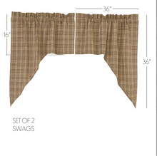 Load image into Gallery viewer, Sawyer Mill Charcoal Plaid Swag Set of 2 36x36x16
