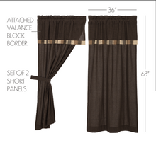 Load image into Gallery viewer, Kettle Grove Short Panel with Attached Valance Block Border Set of 2 63x36
