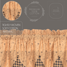 Load image into Gallery viewer, Maisie Short Panel Attached Scalloped Layered Valance Set of 2 63x36
