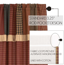 Load image into Gallery viewer, Maisie Panel with Attached Patch Valance Set of 2 84x40
