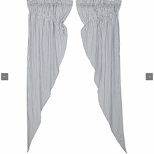 Load image into Gallery viewer, Sawyer Mill Blue Ticking Stripe Prairie Long Panel Set of 2 84x36x18

