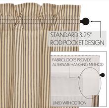 Load image into Gallery viewer, Sawyer Mill Charcoal Ticking Stripe Prairie Short Panel Set of 2 63x36x18
