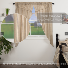 Load image into Gallery viewer, Sawyer Mill Charcoal Ticking Stripe Prairie Short Panel Set of 2 63x36x18
