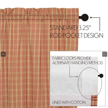 Load image into Gallery viewer, Sawyer Mill Red Plaid Prairie Short Panel Set of 2 63x36x18
