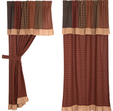 Load image into Gallery viewer, Maisie Short Panel with Attached Patch Valance Set of 2 63x36
