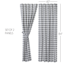 Load image into Gallery viewer, Sawyer Mill Black Plaid Panel Set of 2 84x40
