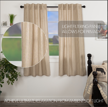 Load image into Gallery viewer, Sawyer Mill Charcoal Ticking Stripe Short Panel Set of 2 63x36

