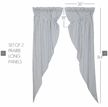 Load image into Gallery viewer, Sawyer Mill Blue Ticking Stripe Prairie Long Panel Set of 2 84x36x18
