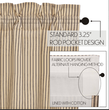 Load image into Gallery viewer, Sawyer Mill Charcoal Ticking Stripe Short Panel Set of 2 63x36
