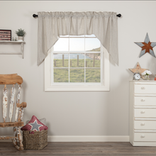Load image into Gallery viewer, Hatteras Seersucker Blue Ticking Stripe Swag Set of 2 36x36x16
