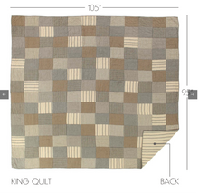 Load image into Gallery viewer, Sawyer Mill Charcoal King Quilt 105Wx95L
