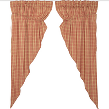 Load image into Gallery viewer, Sawyer Mill Red Plaid Prairie Short Panel Set of 2 63x36x18
