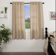 Load image into Gallery viewer, Sawyer Mill Charcoal Ticking Stripe Short Panel Set of 2 63x36
