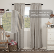 Load image into Gallery viewer, Hatteras Seersucker Blue Ticking Stripe Panel Set of 2
