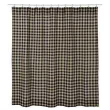 Load image into Gallery viewer, Burlap Black Check Shower Curtain
